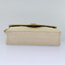 CHANEL Matelasse Chain Shoulder Bag Satin Beige CC Auth bs15109-5