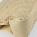 CHANEL Matelasse Chain Shoulder Bag Lamb Skin Beige CC Auth bs15118-13