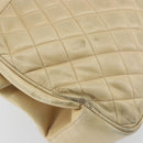 CHANEL Matelasse Chain Shoulder Bag Lamb Skin Beige CC Auth bs15118-14