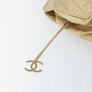 CHANEL Matelasse Chain Shoulder Bag Lamb Skin Beige CC Auth bs15118-15