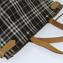 BURBERRY Nova Check Blue Label Tote Bag Nylon Brown Auth bs15120-6