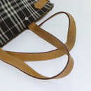 BURBERRY Nova Check Blue Label Tote Bag Nylon Brown Auth bs15120-7