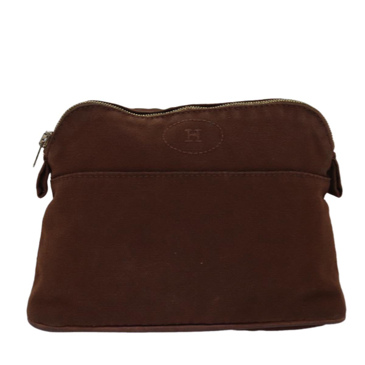 HERMES Bolide PM Pouch Canvas Brown Auth bs15142 - 0