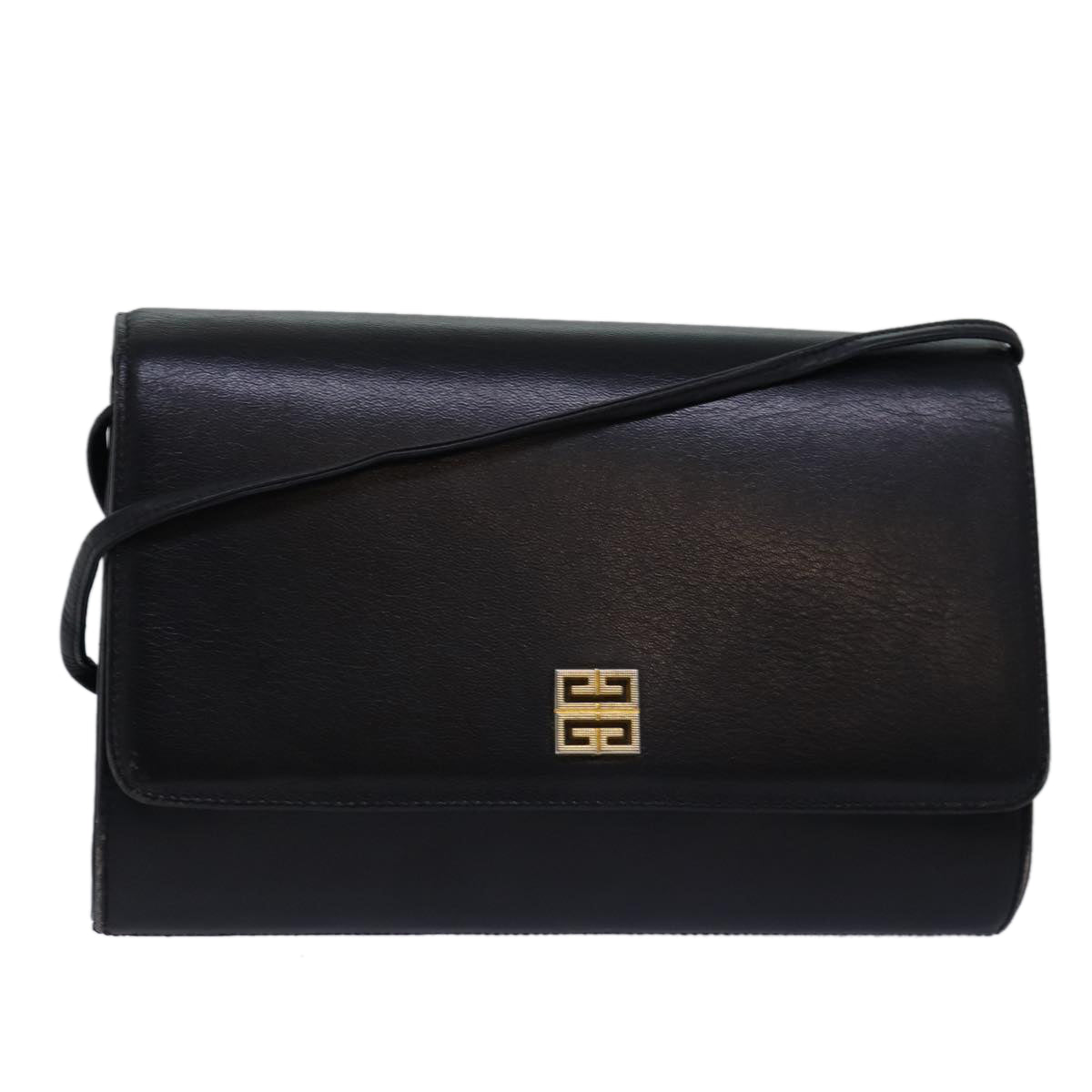 GIVENCHY Shoulder Bag Leather Black Auth bs15149