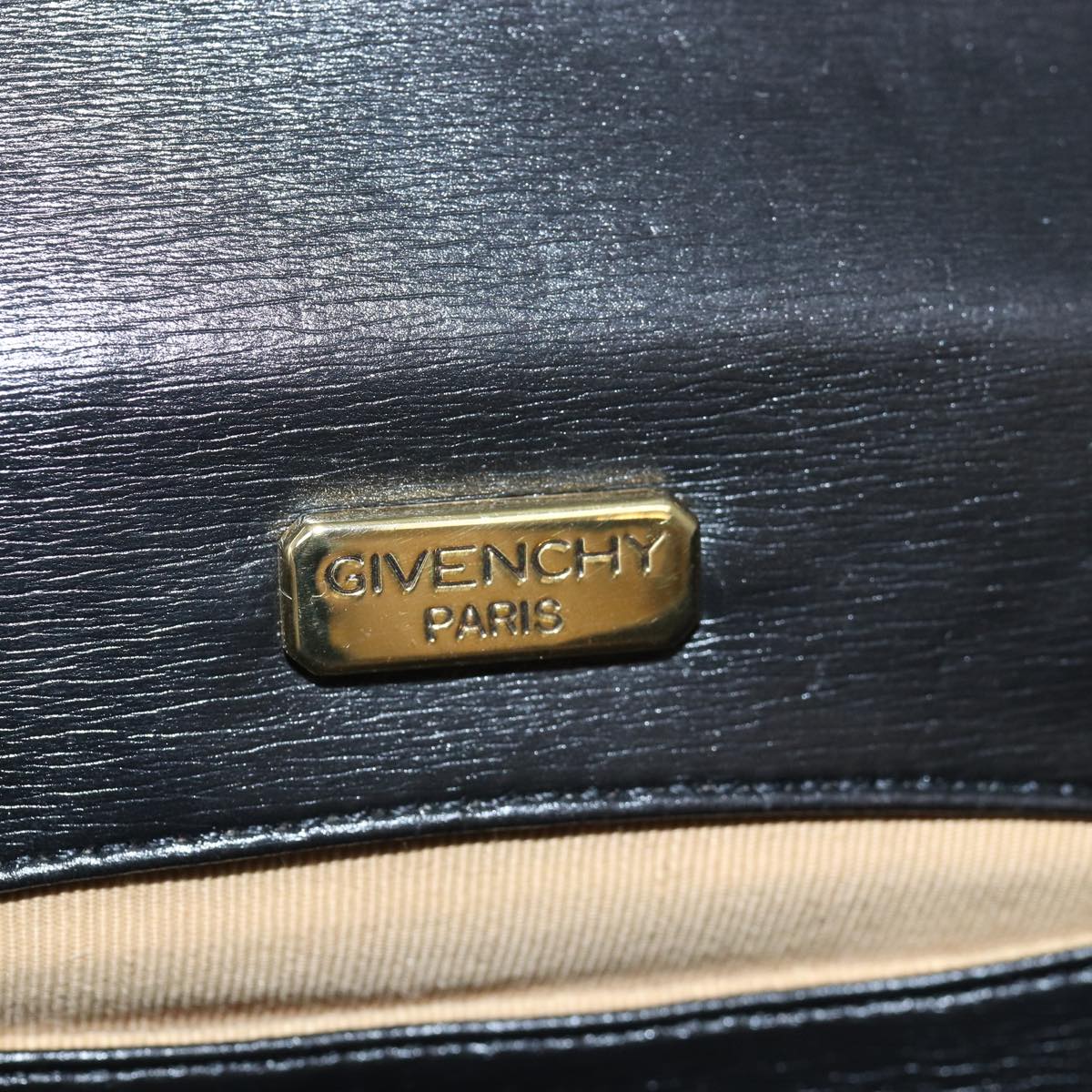 GIVENCHY Shoulder Bag Leather Black Auth bs15149