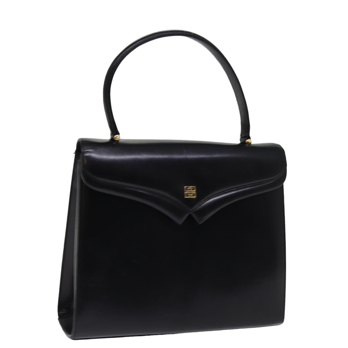 GIVENCHY Hand Bag Leather Black Auth bs15154