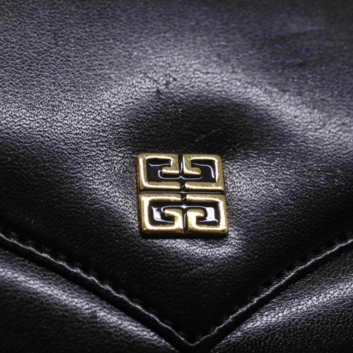 GIVENCHY Hand Bag Leather Black Auth bs15154