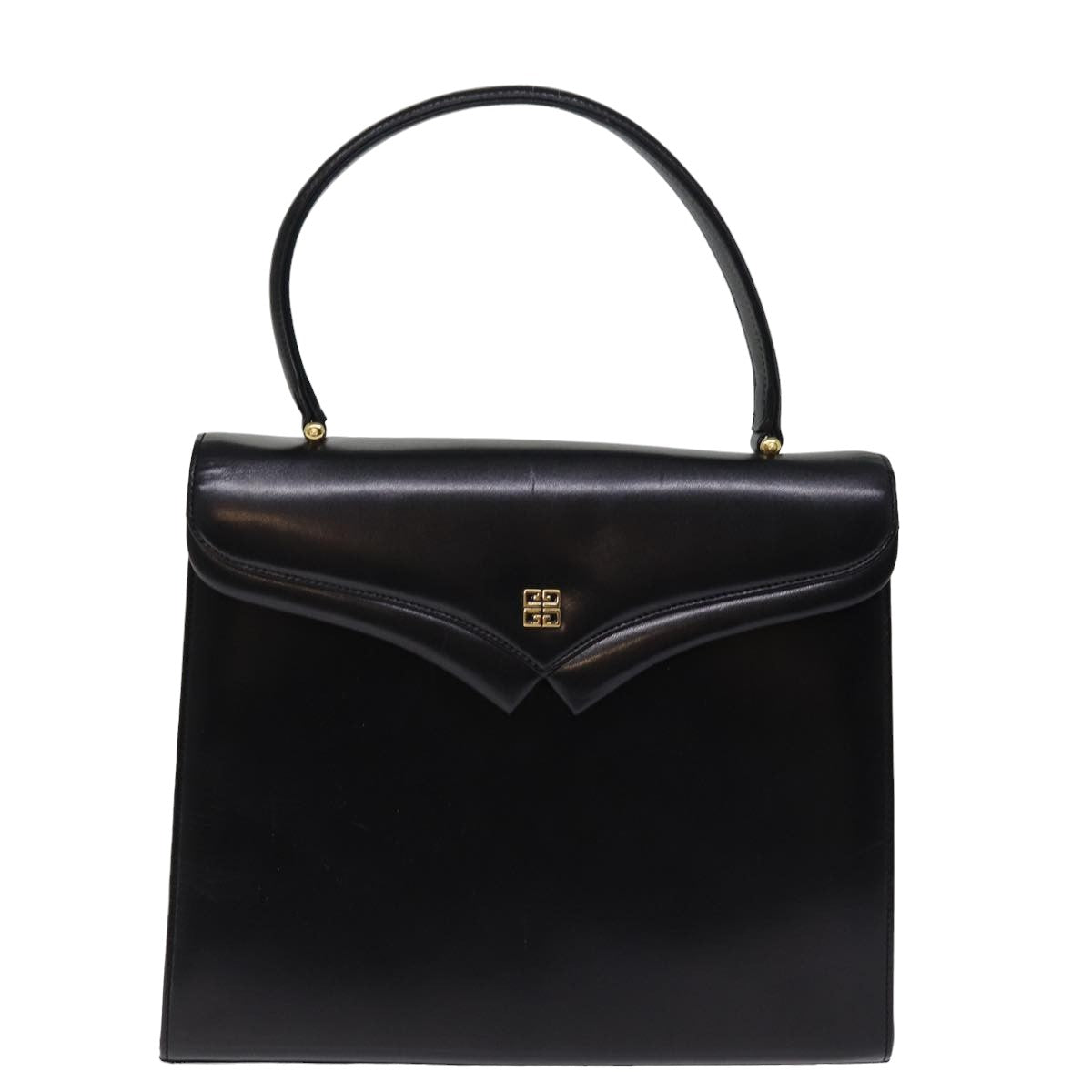 GIVENCHY Hand Bag Leather Black Auth bs15154