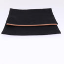 HERMES Shoes Case Hand Bag Canvas Black Auth bs15155-6