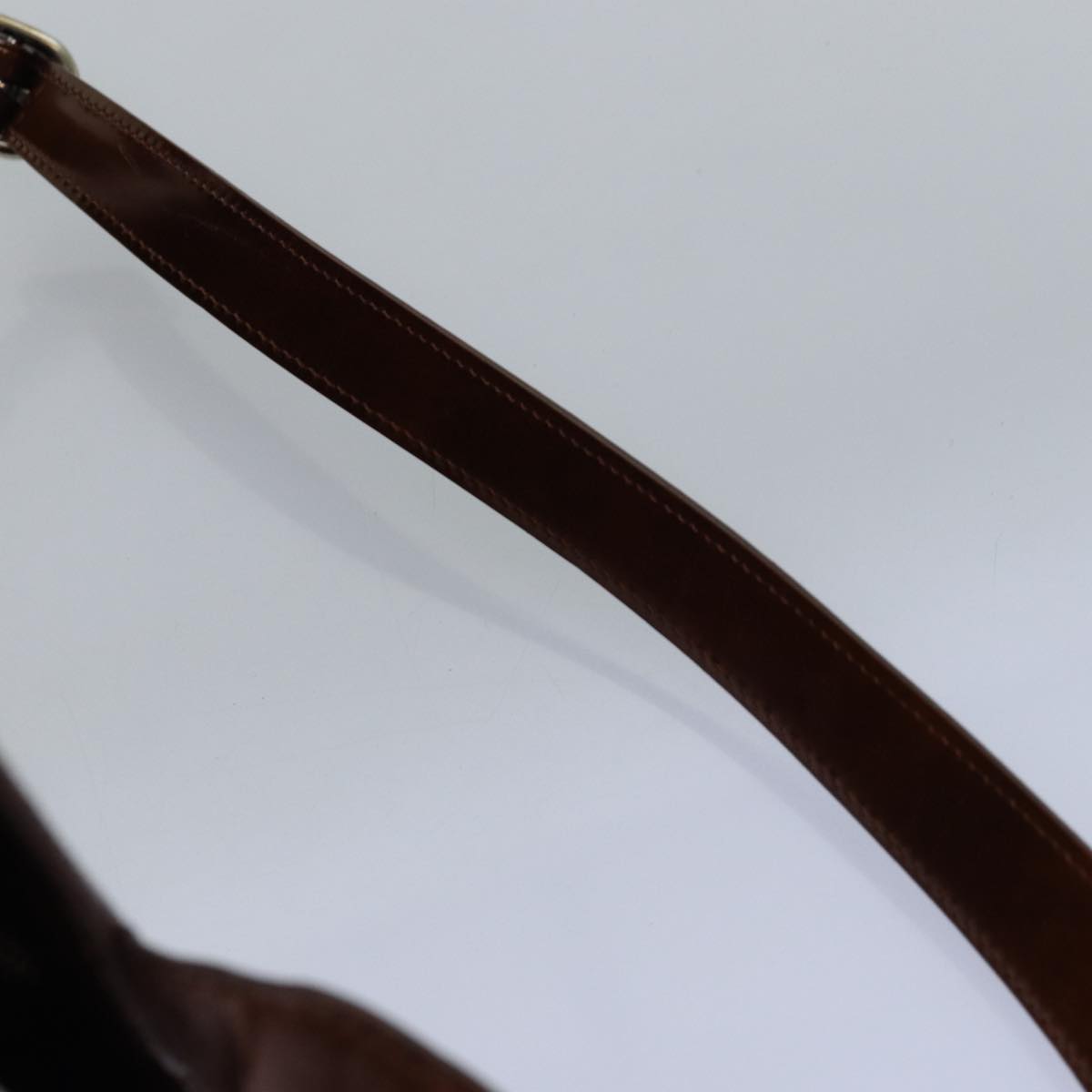 CARTIER Shoulder Bag Enamel Brown Auth bs15160