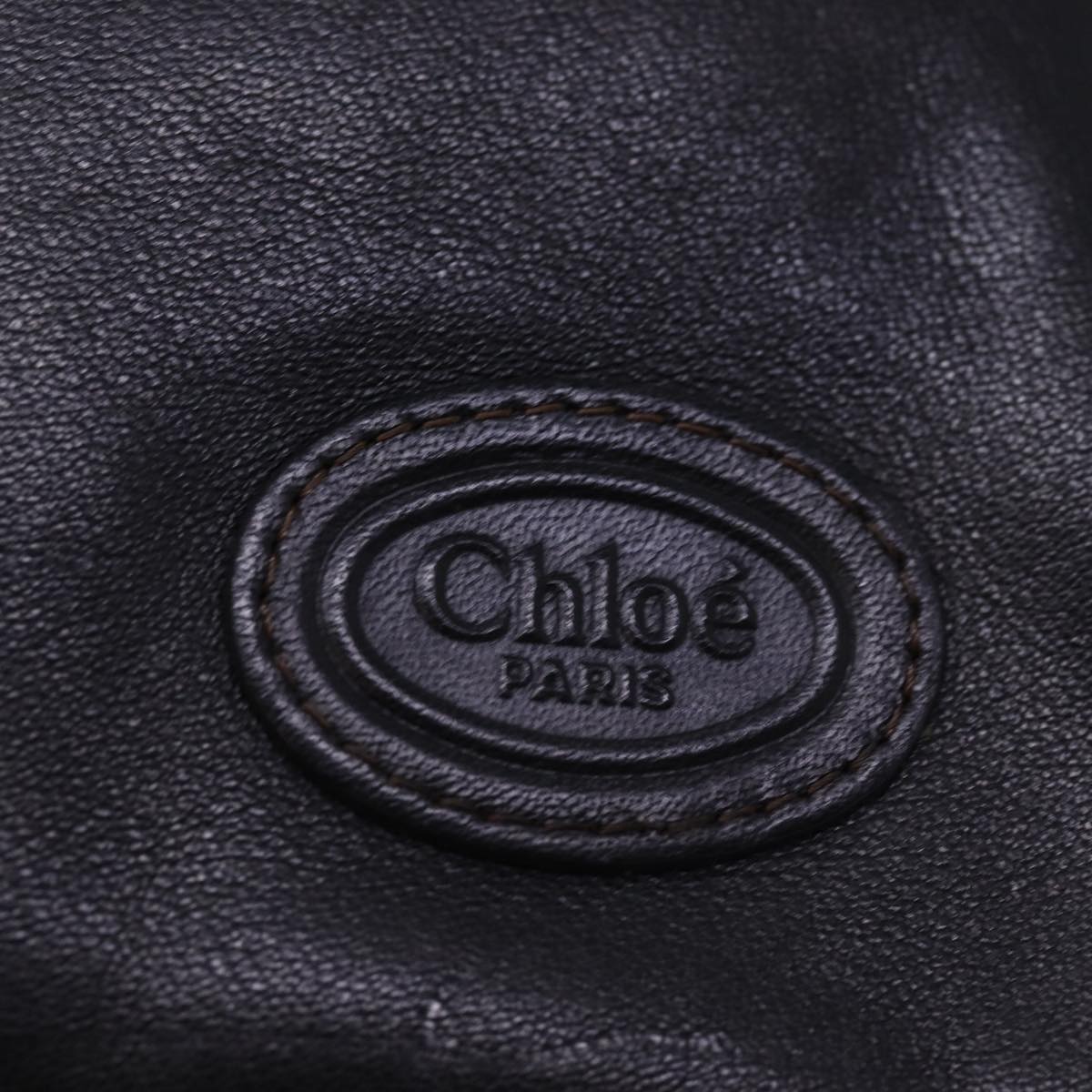 Chloe Shoulder Bag Leather Black Auth bs15169