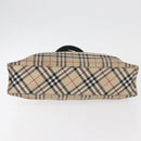 BURBERRY Nova Check Blue Label Hand Bag Nylon Beige Auth bs15174-14