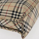 BURBERRY Nova Check Blue Label Hand Bag Nylon Beige Auth bs15174-15