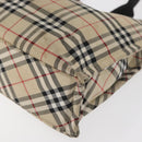 BURBERRY Nova Check Blue Label Hand Bag Nylon Beige Auth bs15174-16
