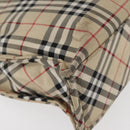 BURBERRY Nova Check Blue Label Hand Bag Nylon Beige Auth bs15174-9