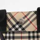 BURBERRY Nova Check Blue Label Hand Bag Nylon Beige Auth bs15174-17