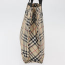 BURBERRY Nova Check Blue Label Hand Bag Nylon Beige Auth bs15174-6