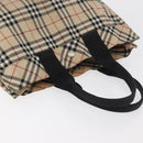 BURBERRY Nova Check Blue Label Hand Bag Nylon Beige Auth bs15174-7