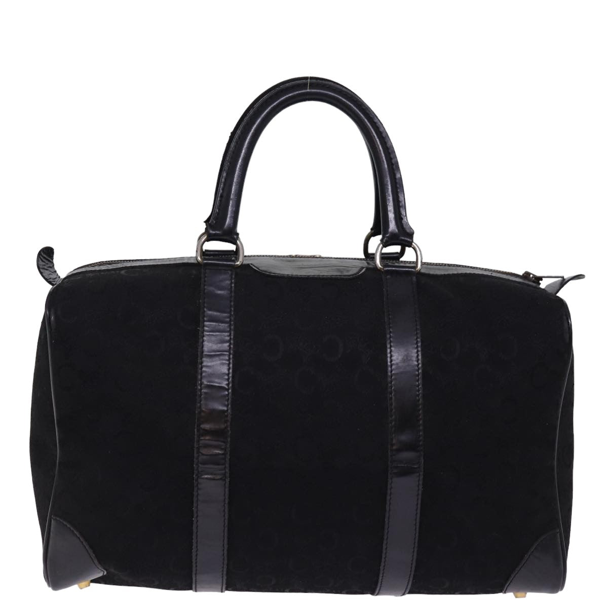 CELINE C Macadam Canvas Boston Bag Black Auth bs15198 - 0