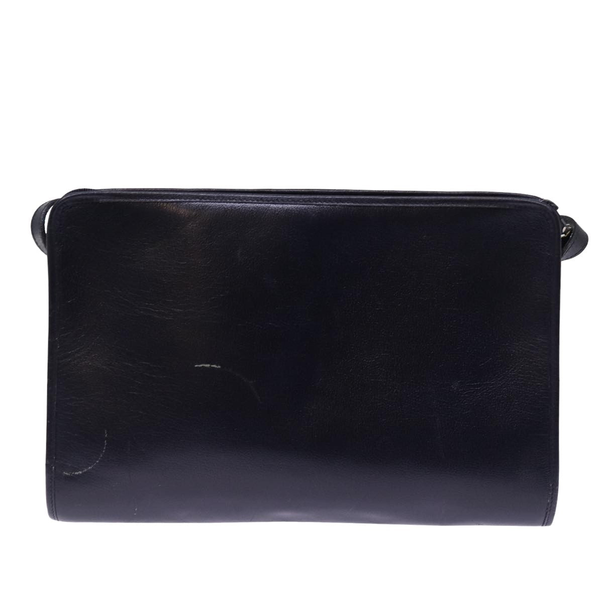 Christian Dior Shoulder Bag Leather Navy Auth bs15206 - 0