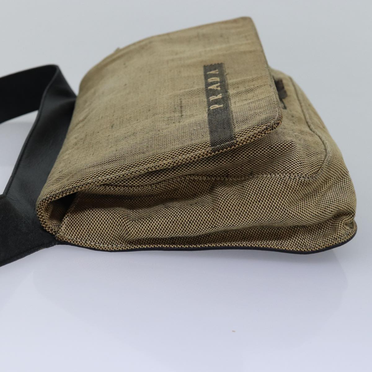 PRADA Waist bag Canvas Beige Auth bs15210