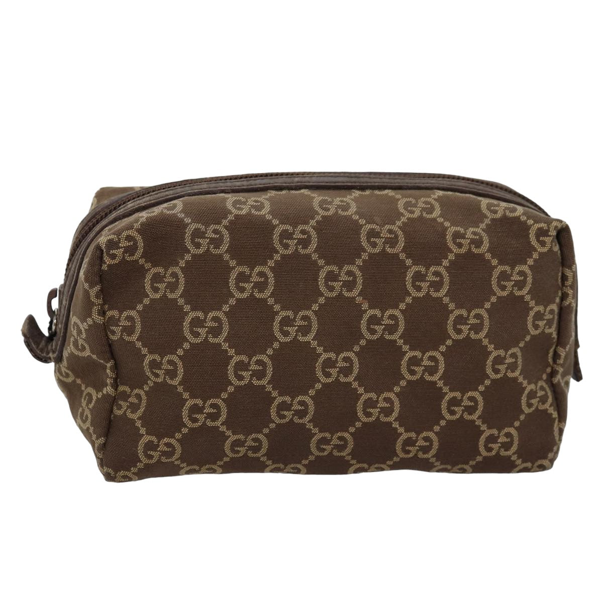 GUCCI GG Canvas Pouch Brown 039 1117 Auth bs15211