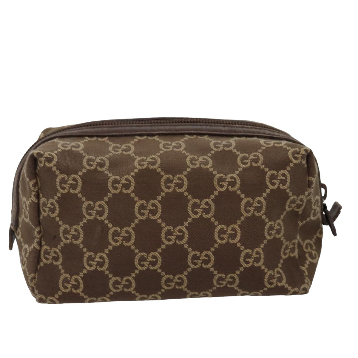 GUCCI GG Canvas Pouch Brown 039 1117 Auth bs15211