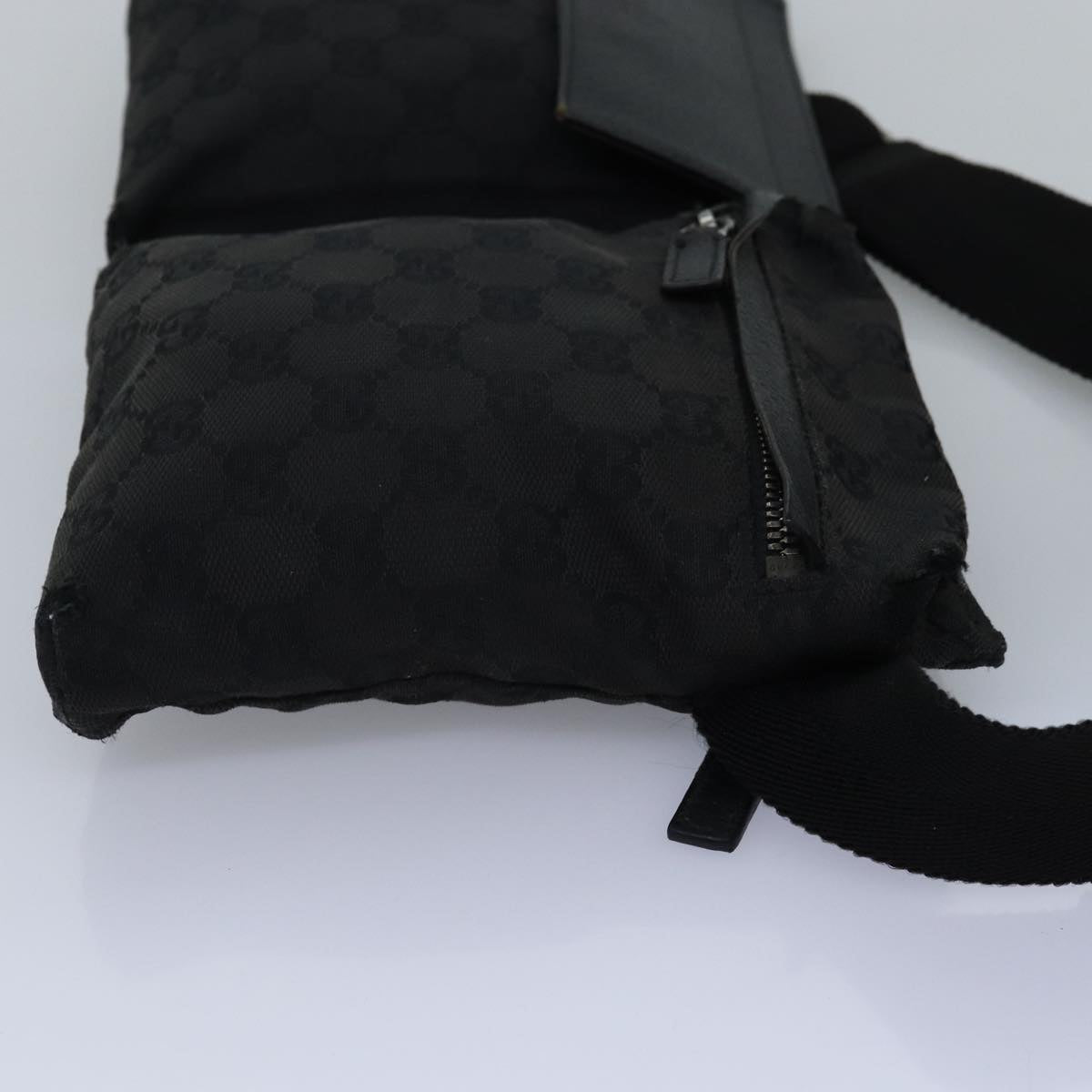 GUCCI GG Canvas Waist bag Black 28566 Auth bs15213