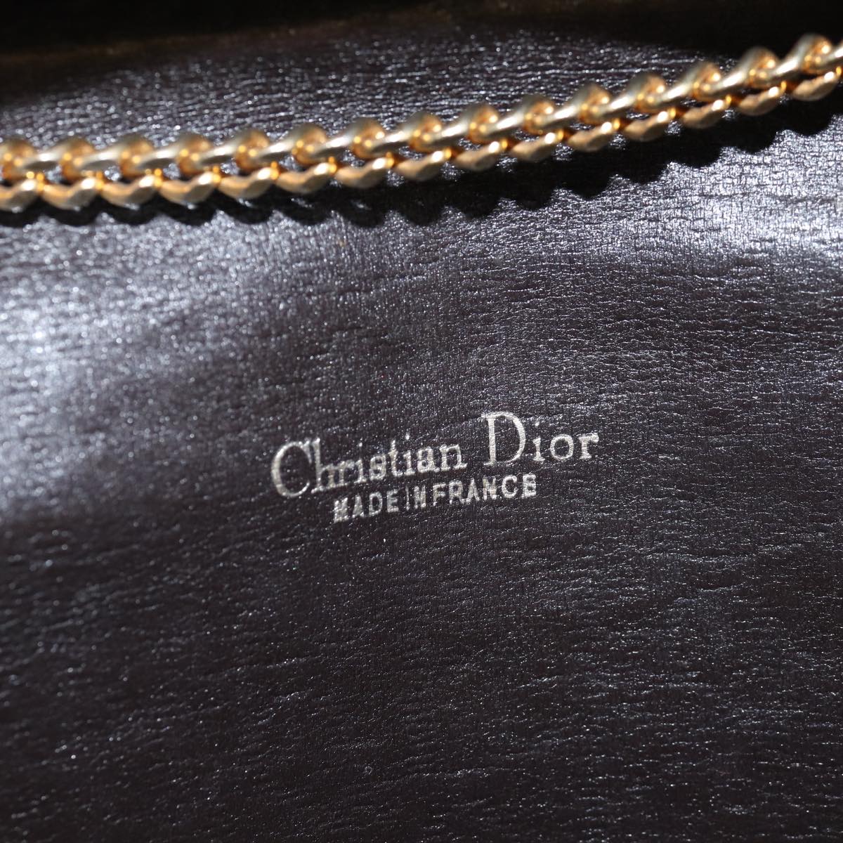 Christian Dior Trotter Canvas Chain Shoulder Bag Brown Auth bs15214