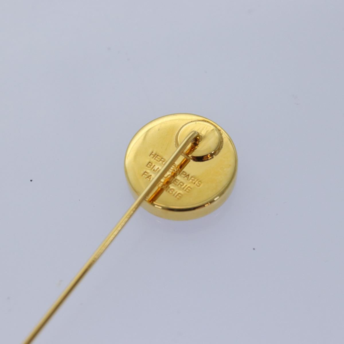 HERMES Pin Brooch metal Gold Auth bs15218