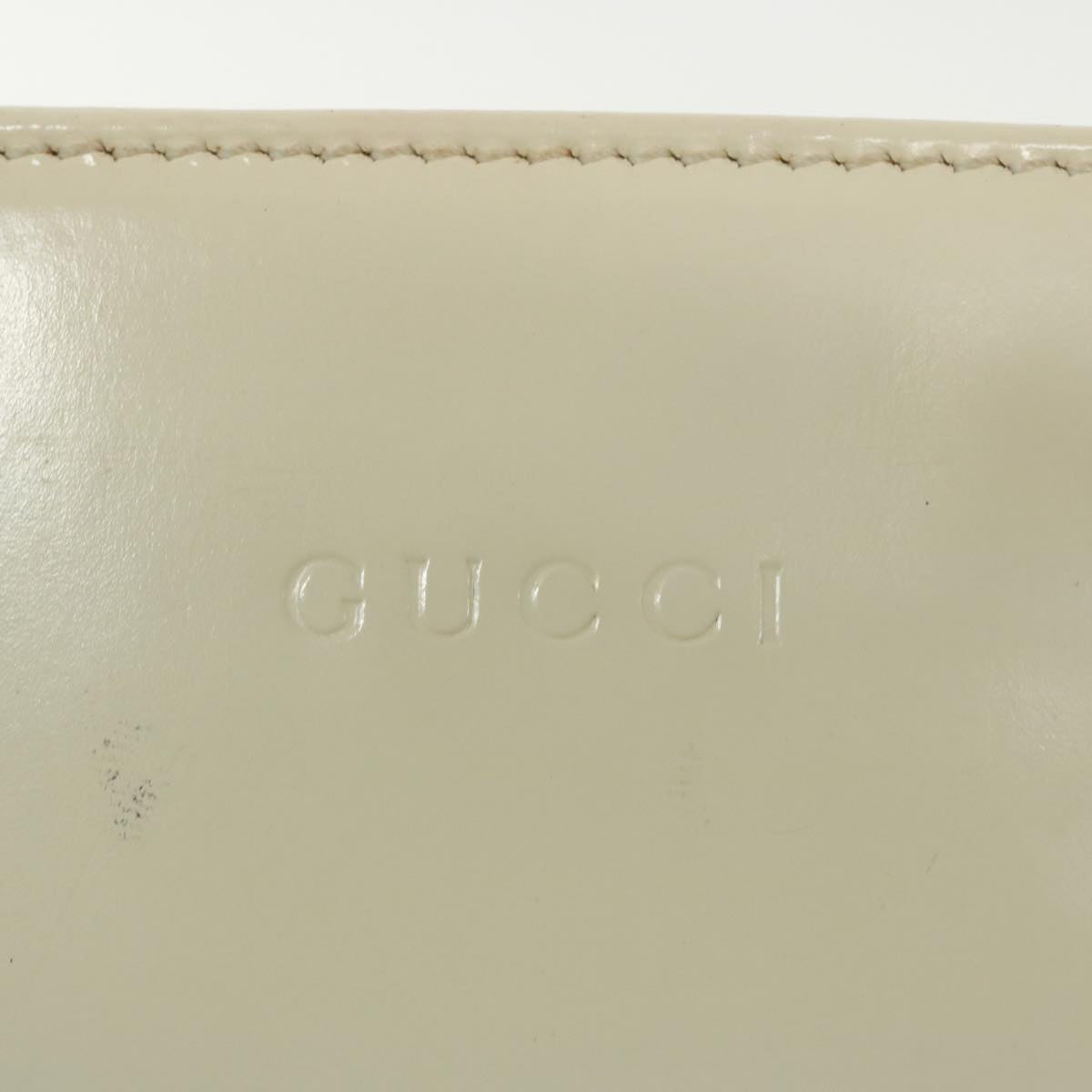 GUCCI Hand Bag Enamel White 001 3119 Auth bs15230