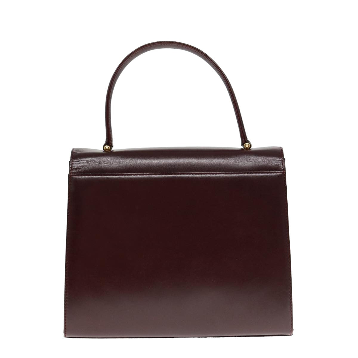 GIVENCHY Hand Bag Leather Wine Red Auth bs15231