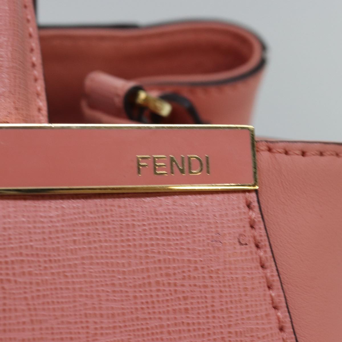 FENDI To joule Hand Bag Leather 2way Pink Auth bs15234