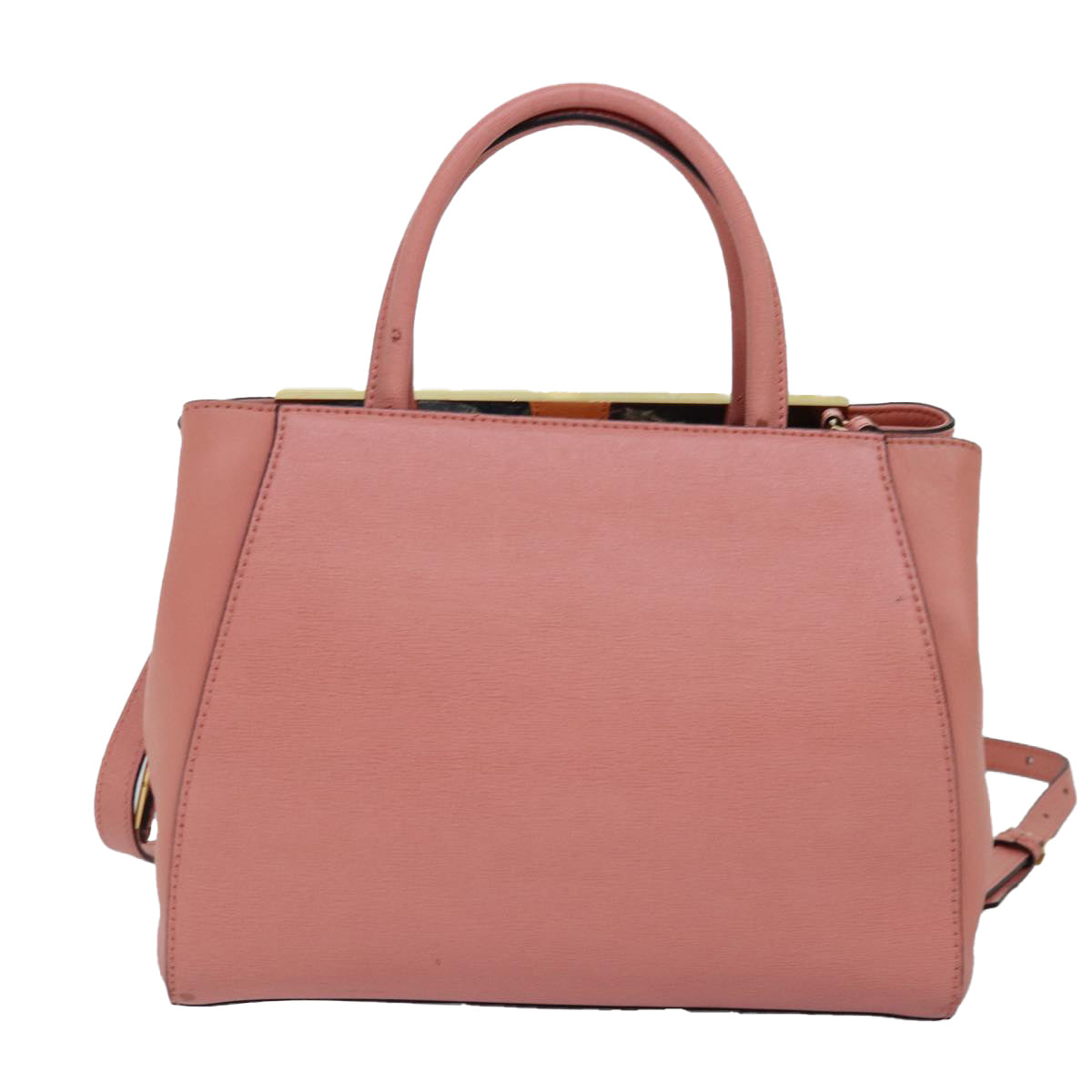 FENDI To joule Hand Bag Leather 2way Pink Auth bs15234