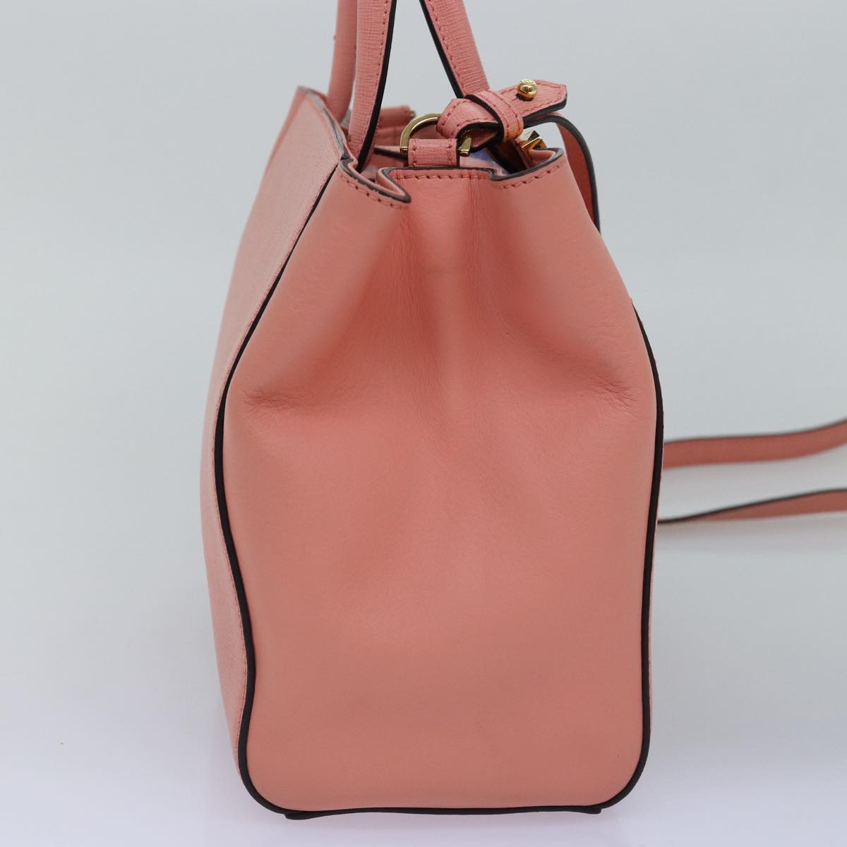 FENDI To joule Hand Bag Leather 2way Pink Auth bs15234