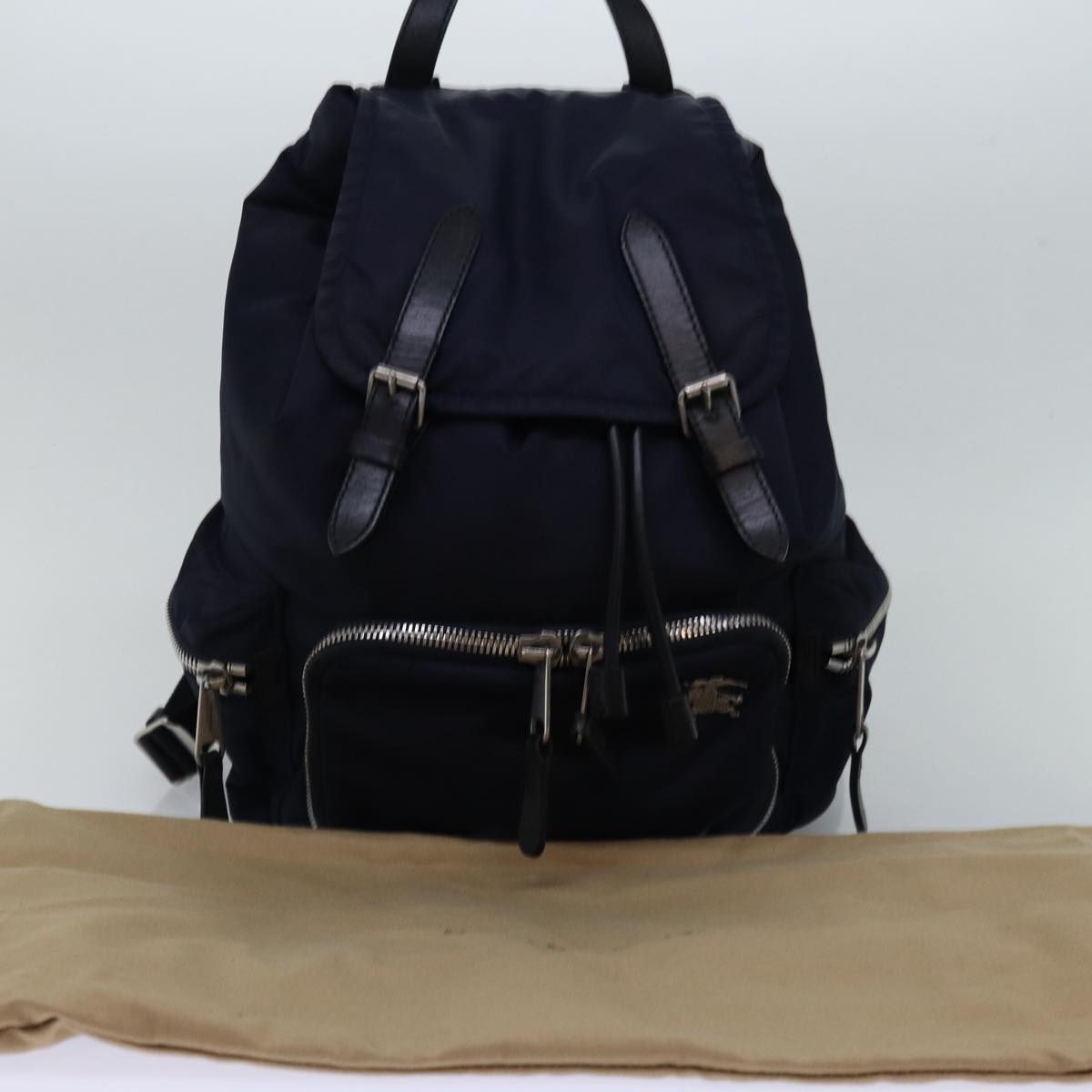 BURBERRY Backpack Nylon Navy Black Auth bs15241