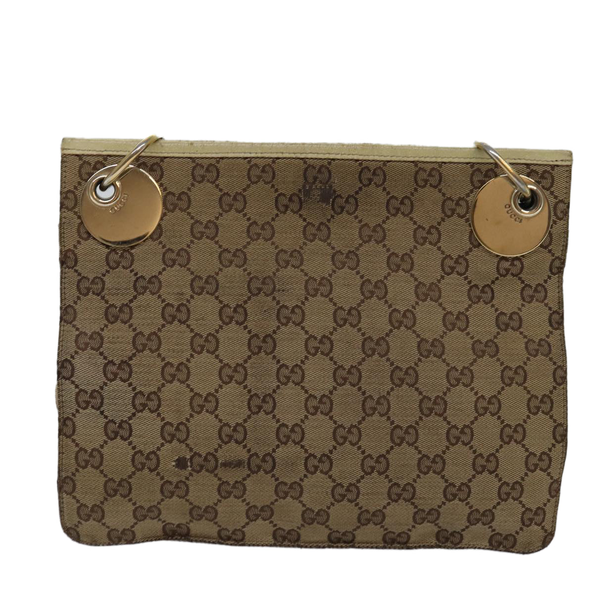 GUCCI GG Canvas Shoulder Bag Beige 120841 Auth bs15248