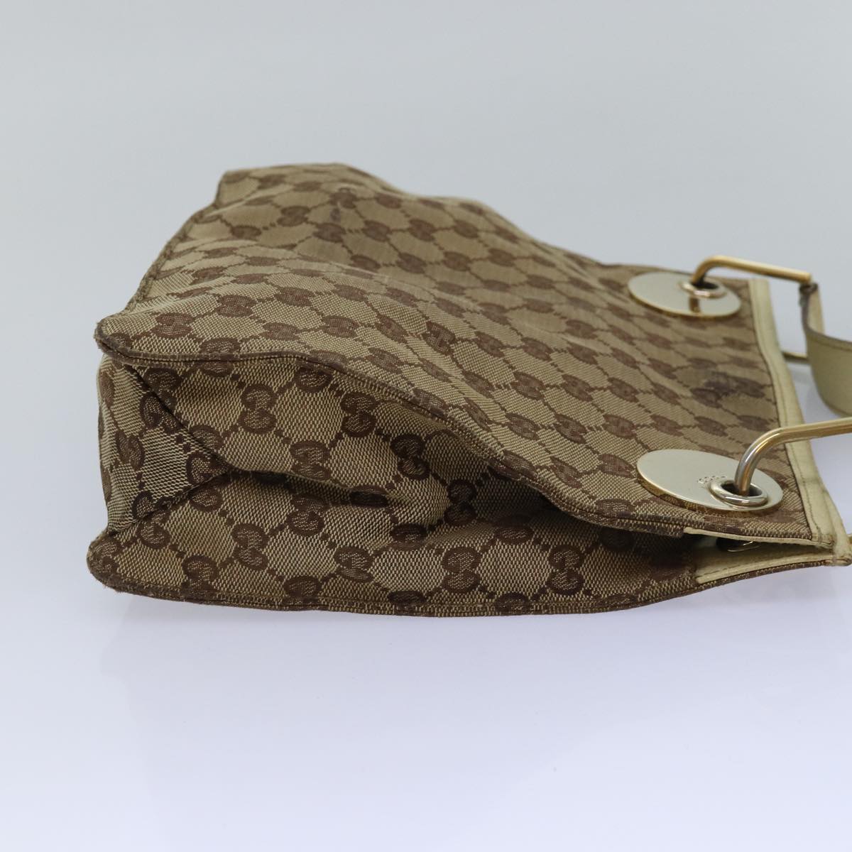 GUCCI GG Canvas Shoulder Bag Beige 120841 Auth bs15248