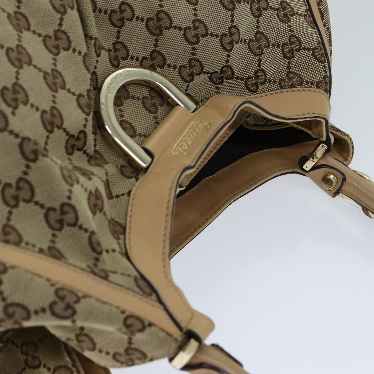 GUCCI GG Canvas Abbey Tote Bag Beige 189835 Auth bs15252