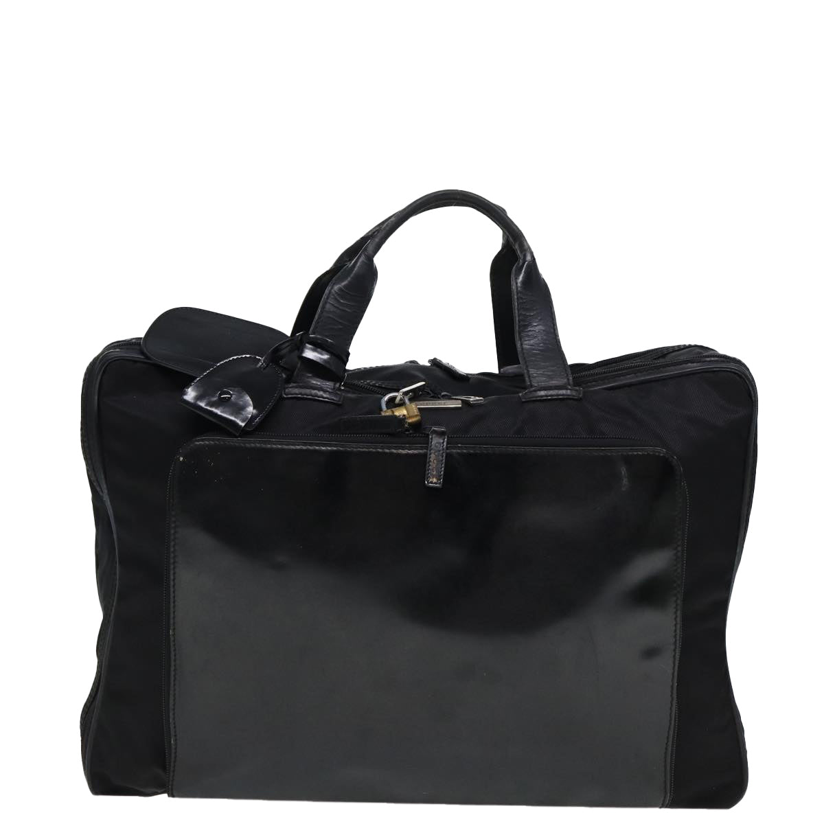 GUCCI Business Bag Nylon patent leather Black 010 1553 0302 10 Auth bs15253