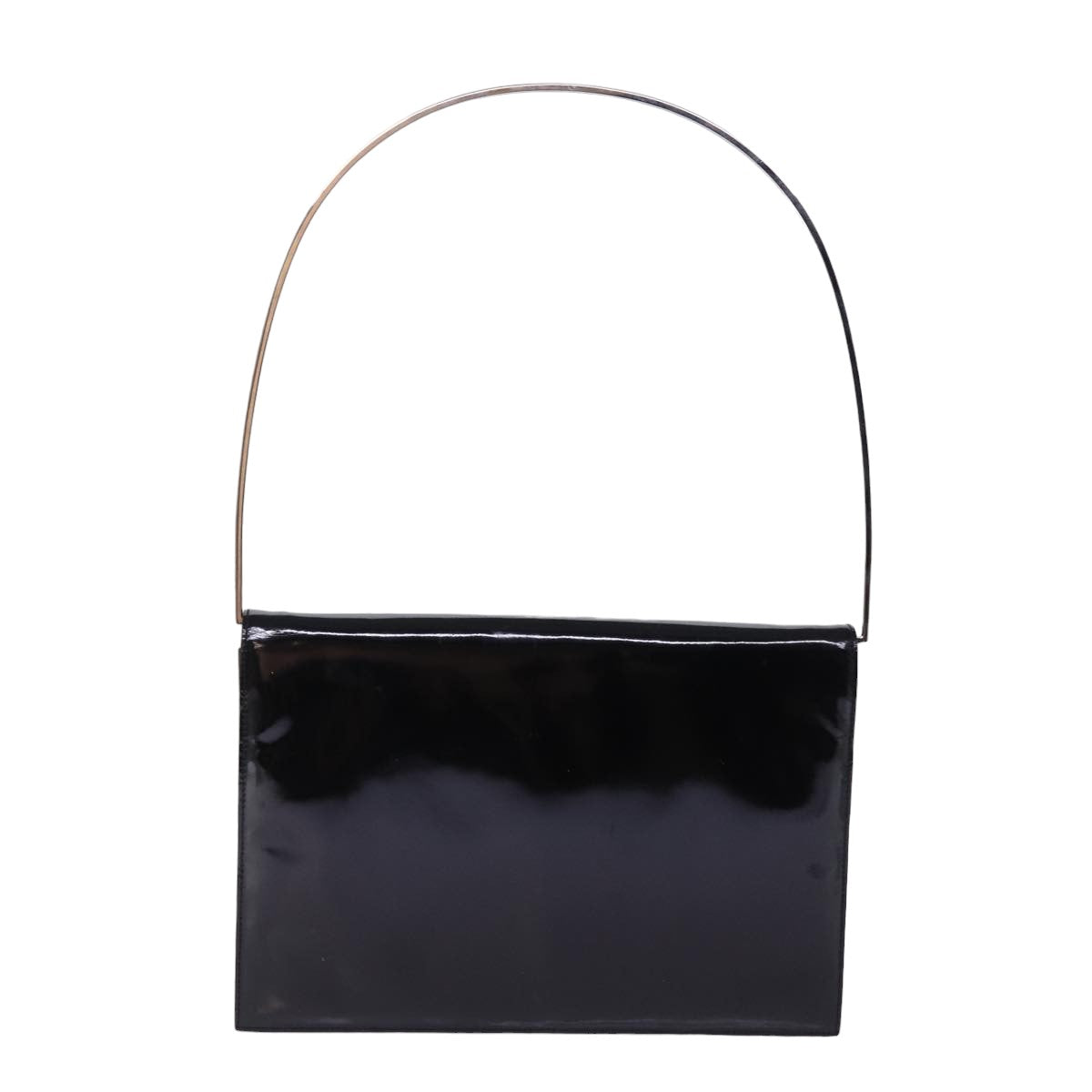 GUCCI Shoulder Bag Enamel Black Auth bs15262