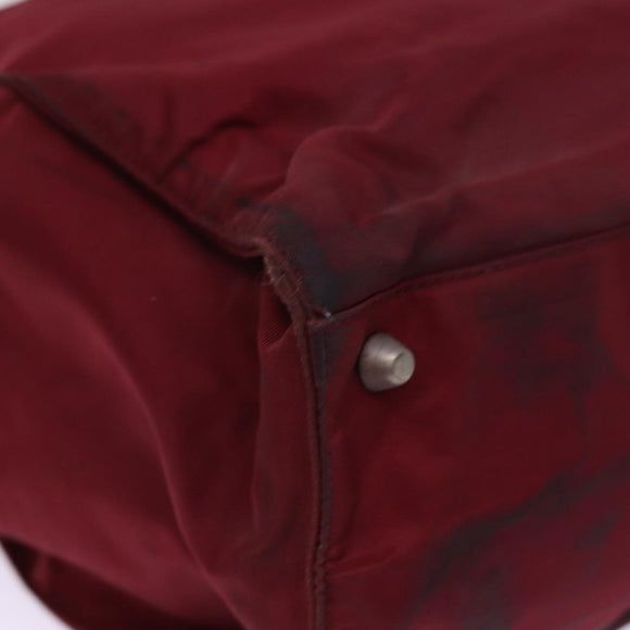 PRADA Hand Bag Nylon Red Auth bs15270