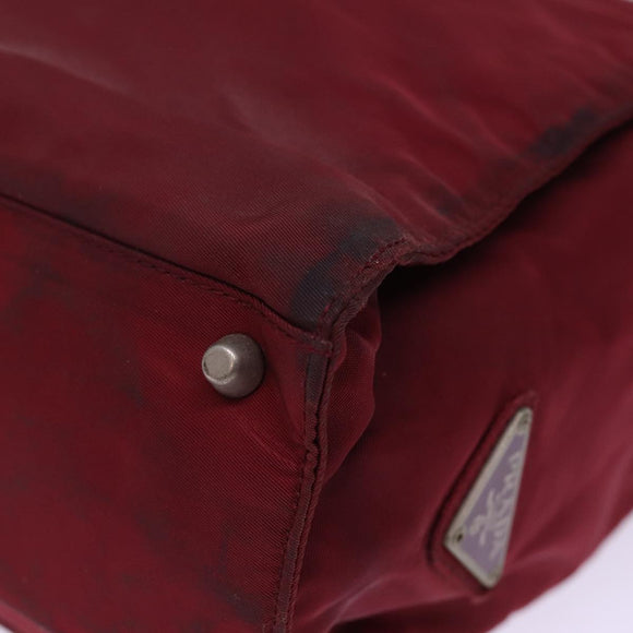 PRADA Hand Bag Nylon Red Auth bs15270