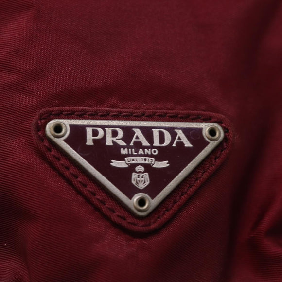 PRADA Hand Bag Nylon Red Auth bs15270