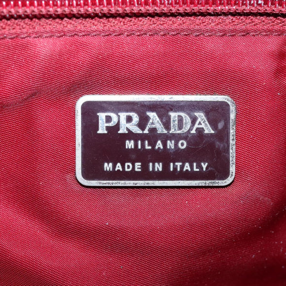 PRADA Hand Bag Nylon Red Auth bs15270