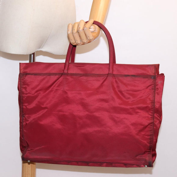 PRADA Hand Bag Nylon Red Auth bs15270