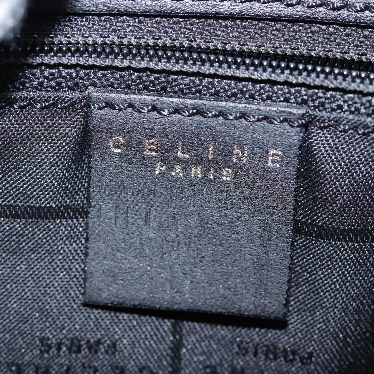 CELINE Hand Bag Leather Black Auth bs15278