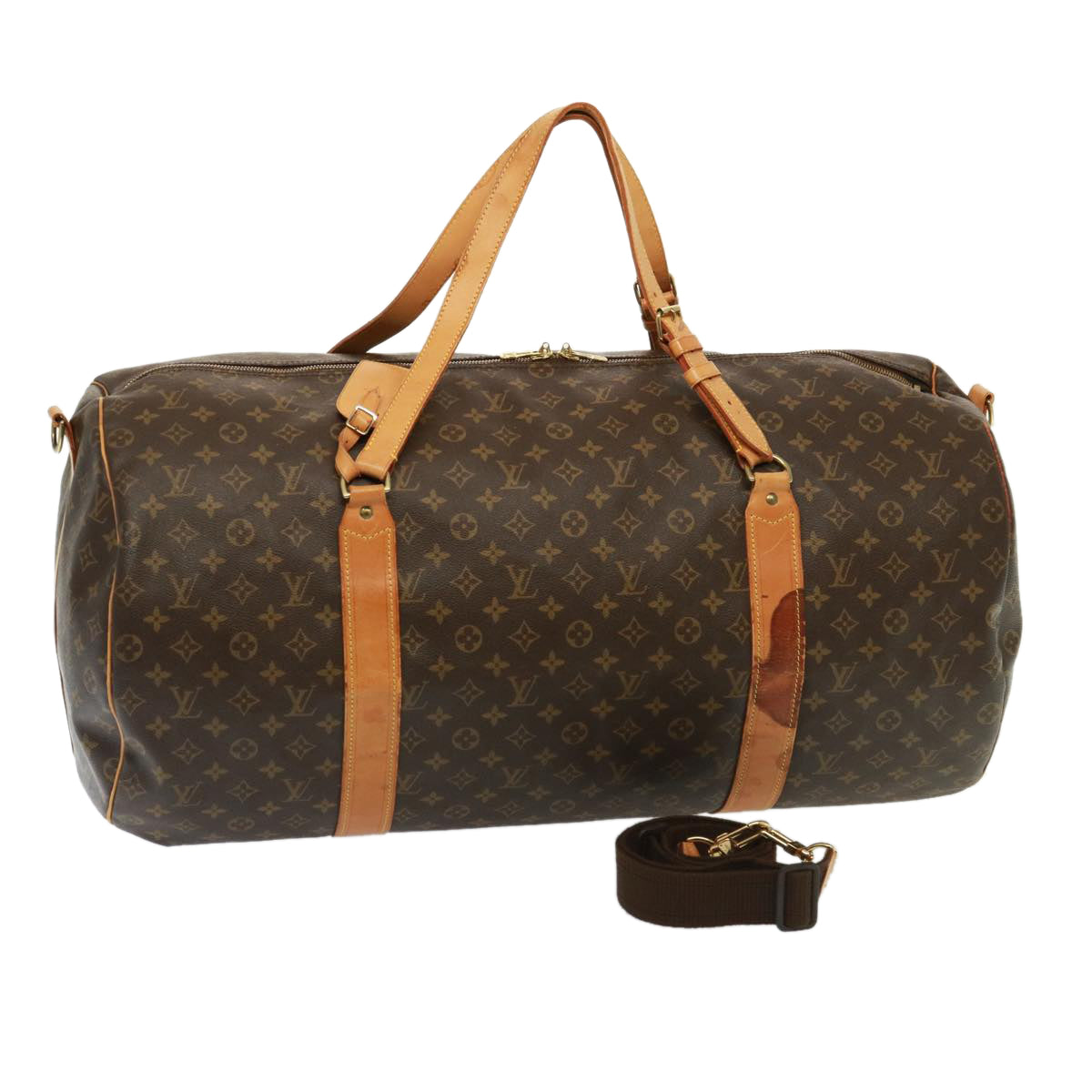 LOUIS VUITTON Monogram Sac Polochon 65 Boston Bag 2way M41222 LV Auth bs15293