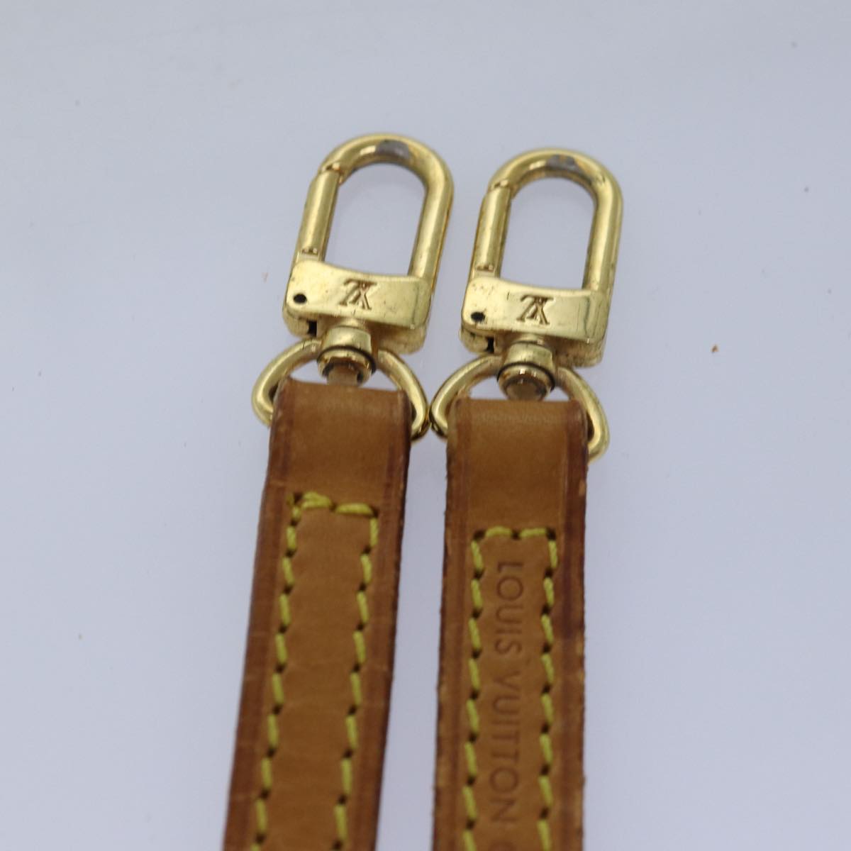 LOUIS VUITTON Shoulder Strap Leather 44.9"" Beige LV Auth bs15298