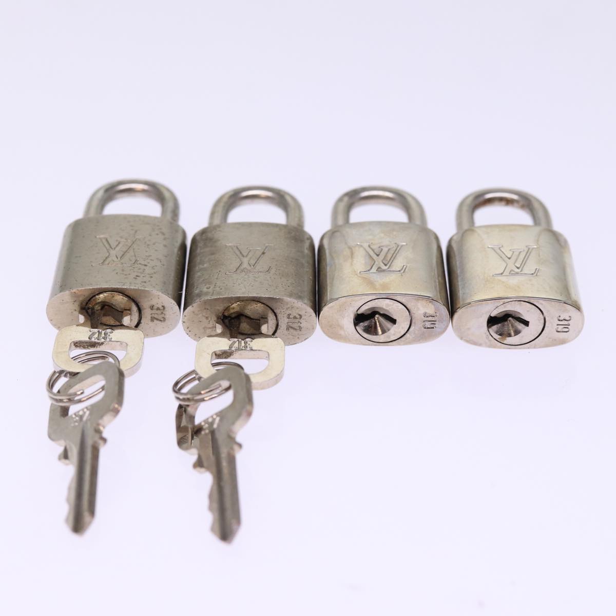 LOUIS VUITTON Padlock 4Set Silver LV Auth bs15299